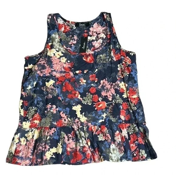 LOUVE blouse SMALL,boho,cottage core,Peplum,scoop neck,loose fit,🇨🇦,sleeveless - Picture 7 of 15